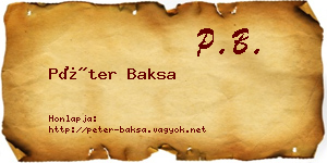 Péter Baksa névjegykártya
